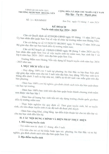 KE HOẠCH TUYEN SINH NAM HOC 2024 2025 page 0001