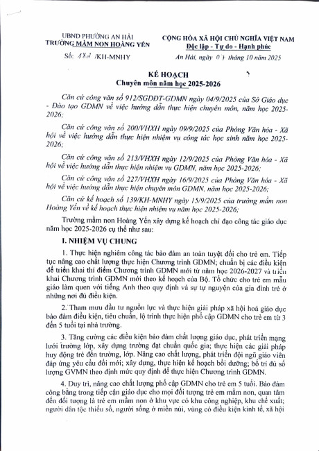 KH CHUYEN MON NH 2025 2026 hình ảnh 0